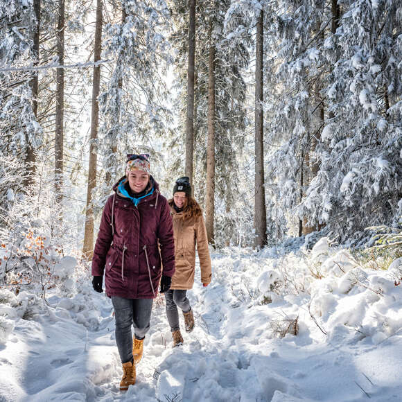 Waldbaden im Winter im Allgäu