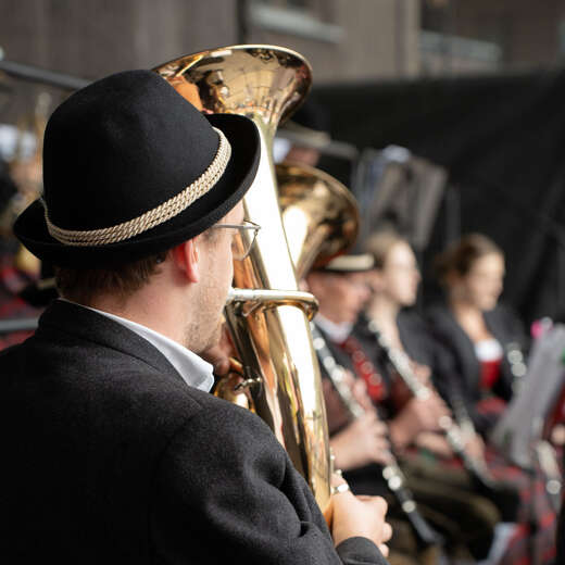 Die Bläser der Musikkapelle Stiefenhofen.