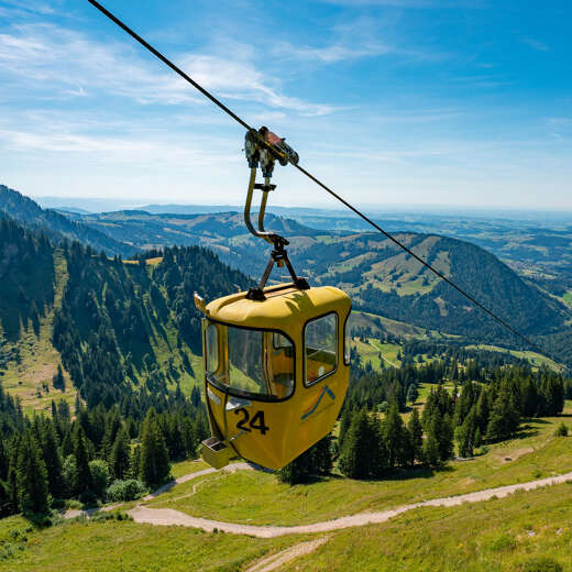 Freie Fahrt mit der Bergbahn in Oberstaufen