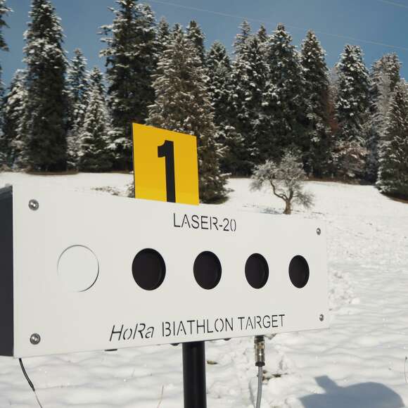 Anlage des Laser-Biathlons im Winter