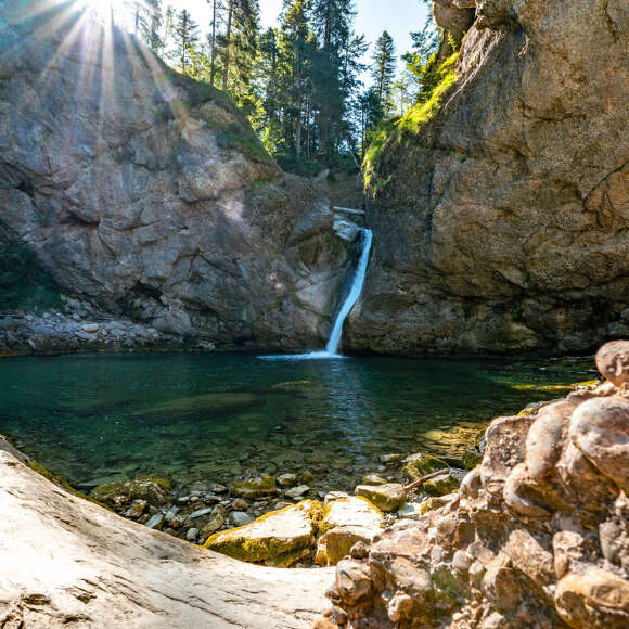 Buchenegger Wasserfälle auf der Wanderung im Allgäu