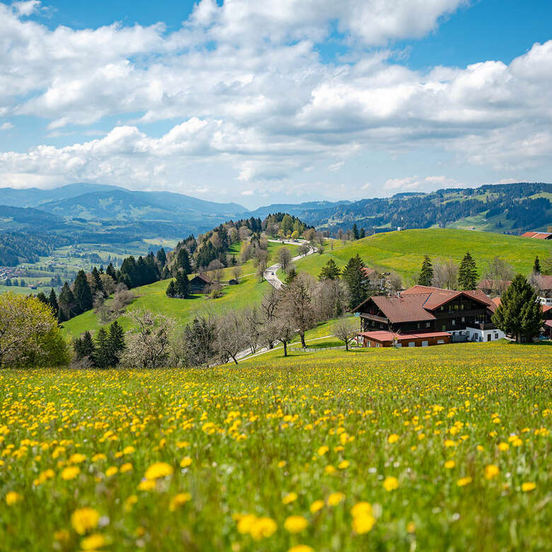 Den Alltag vergessen und die weite Sicht genießen beim Wandern in der Allgäuer Natur.