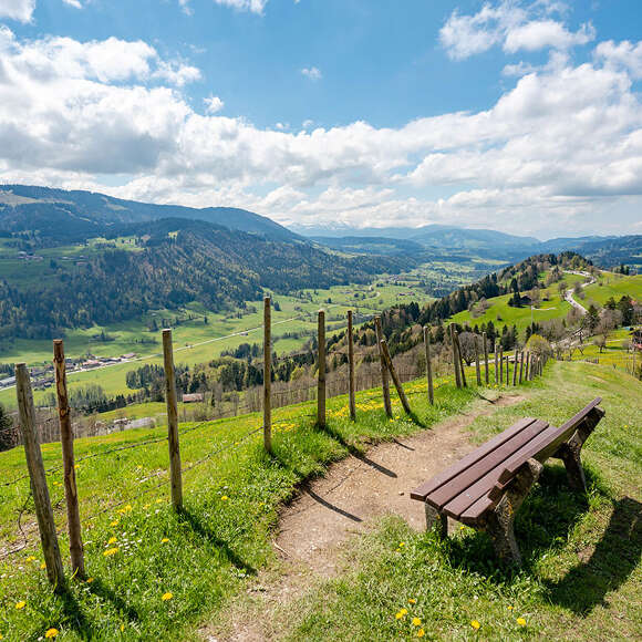 Panoramablick am Paradies bis zu den Schweizer Alpen