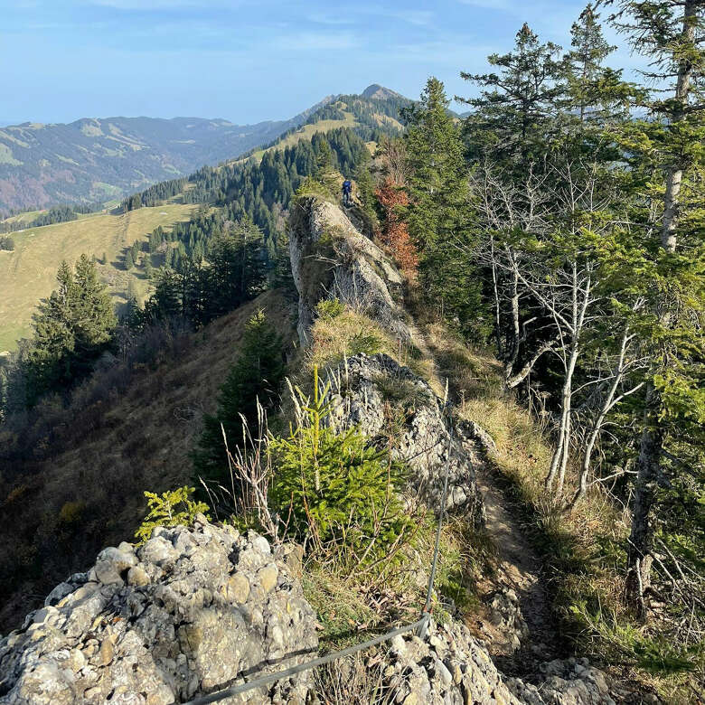 Alpines Wandern im Naturpark Nagelfluhkette in Oberstaufen.