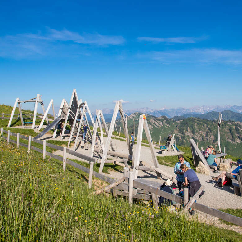 Spielplatz auf dem Hochgrat bei Oberstaufen im Allgäu.