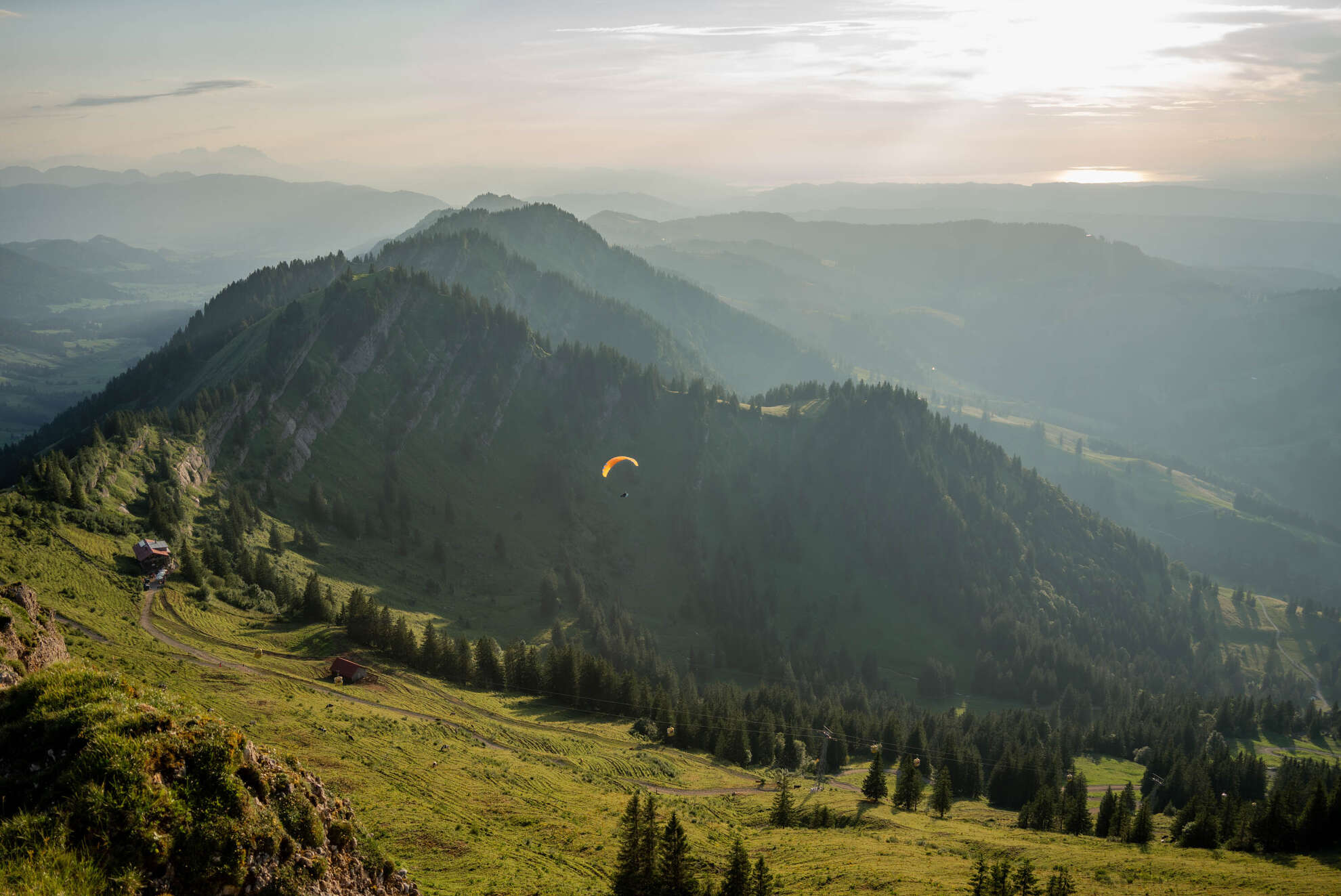 Pnaoramablick über die westliche Nagelfluhkette bis zum Bodensee