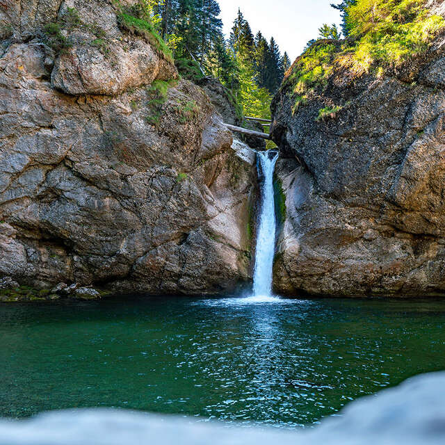 Buchenegger Wasserfälle eingebettet in Nagelfluhfelsen