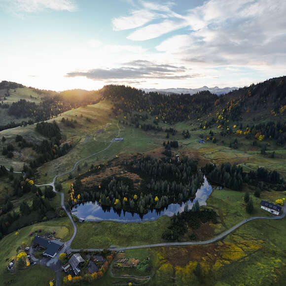 Berggebiet rund um den Hörmoos-See am Imberg in Steibis