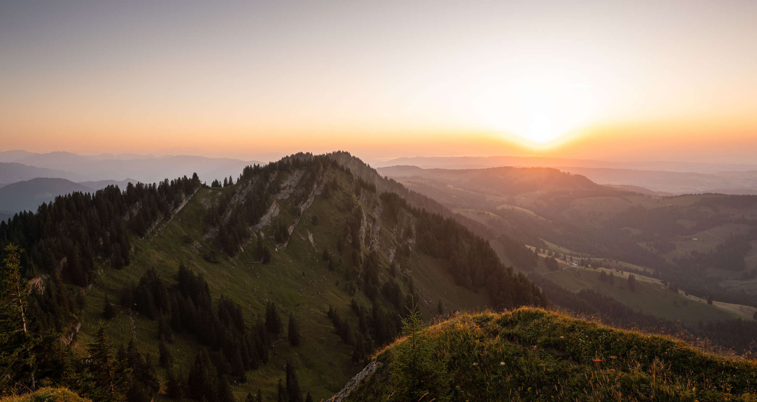 Sonnenuntergang über der Nagelfluhkette