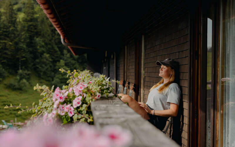 Pause machen nach einem Wandertag