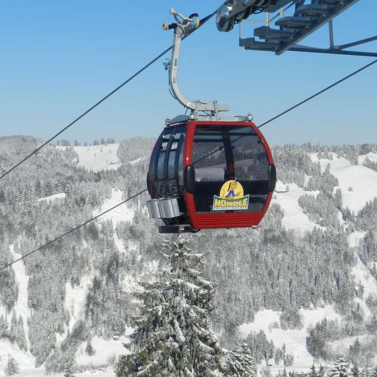 Skifahren am Hündle bei Oberstaufen.