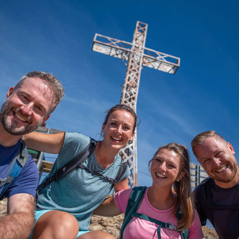 Wanderer auf dem Hochgrat-Gipfel