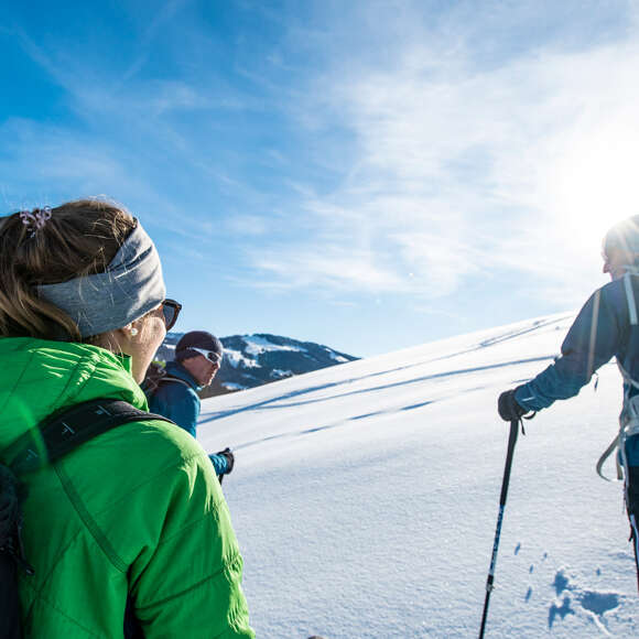 Auf Schneeschuhen am Hochgrat die Allgäuer Berge in Oberstaufen erleben.