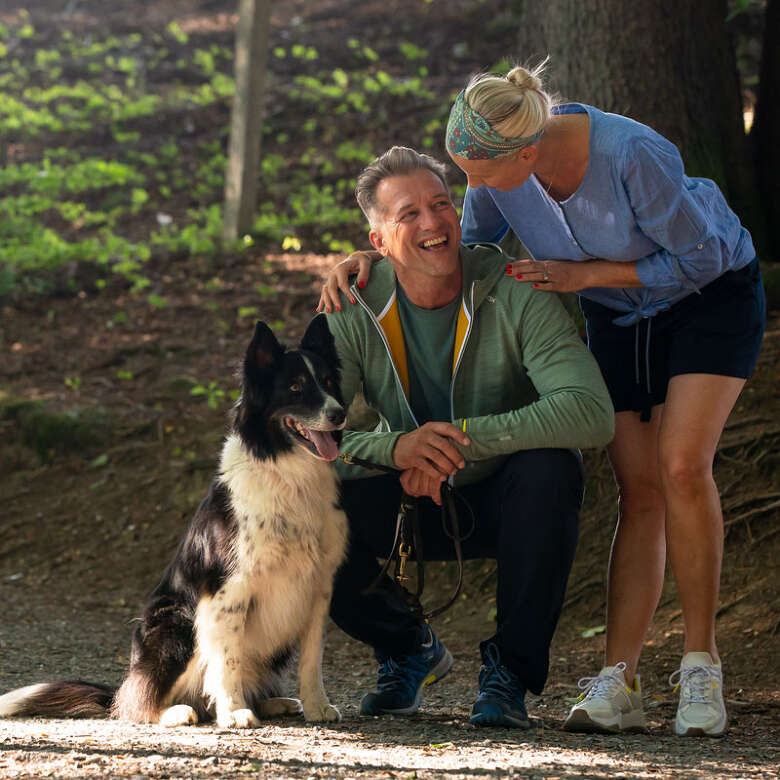 Unterwegs in der Natur von Oberstaufen mit Hund
