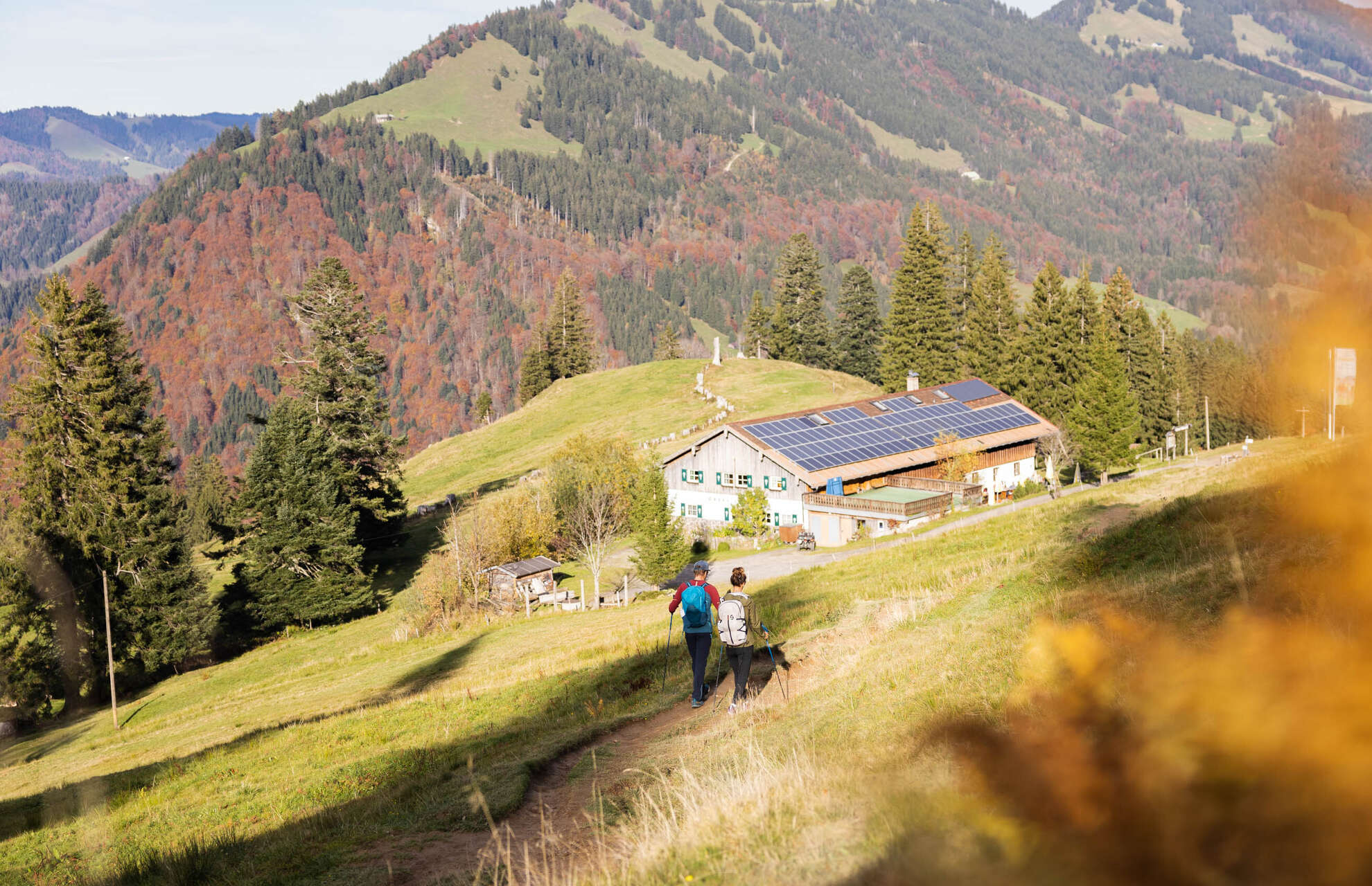 Wandern auf den Bergen bei Oberstaufen